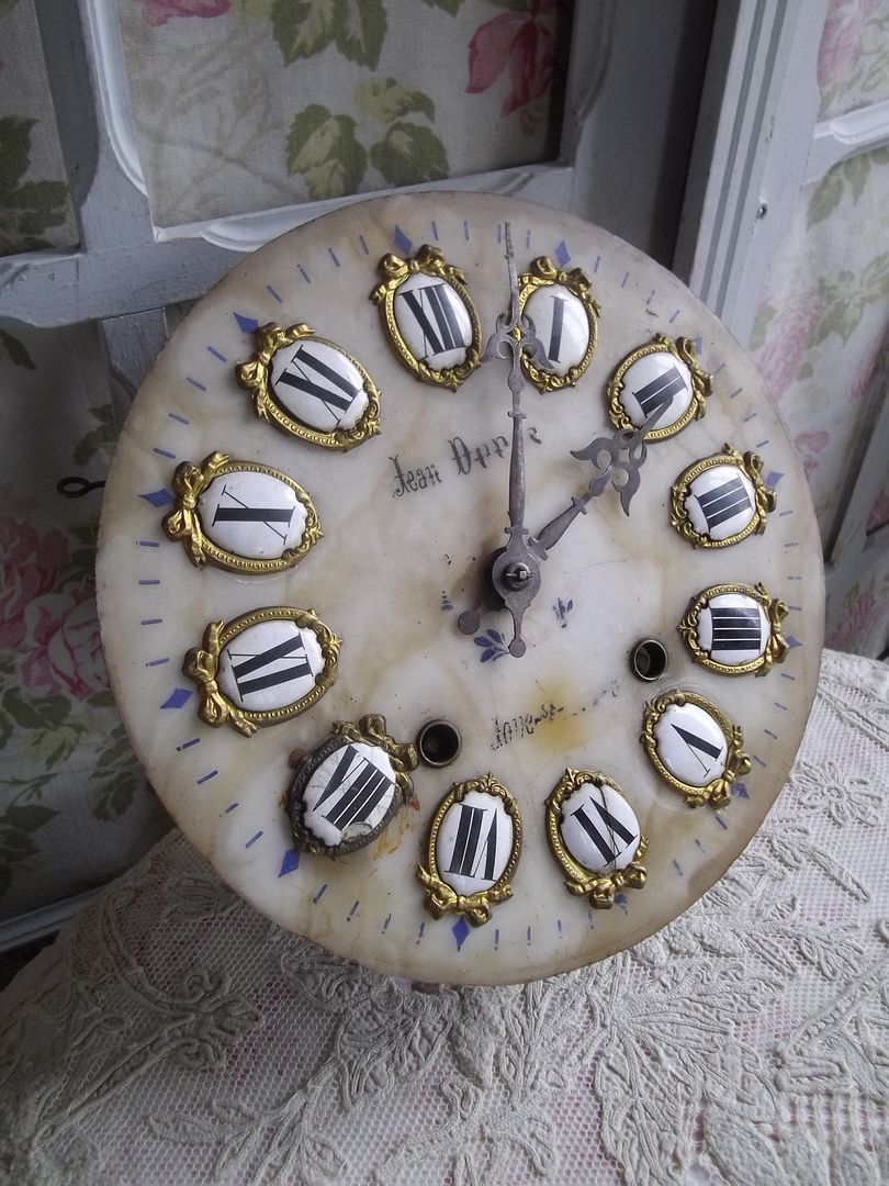 ANTIQUE FRENCH MARBLE FACED WALL CLOCK RESTORATION or DISPLAY